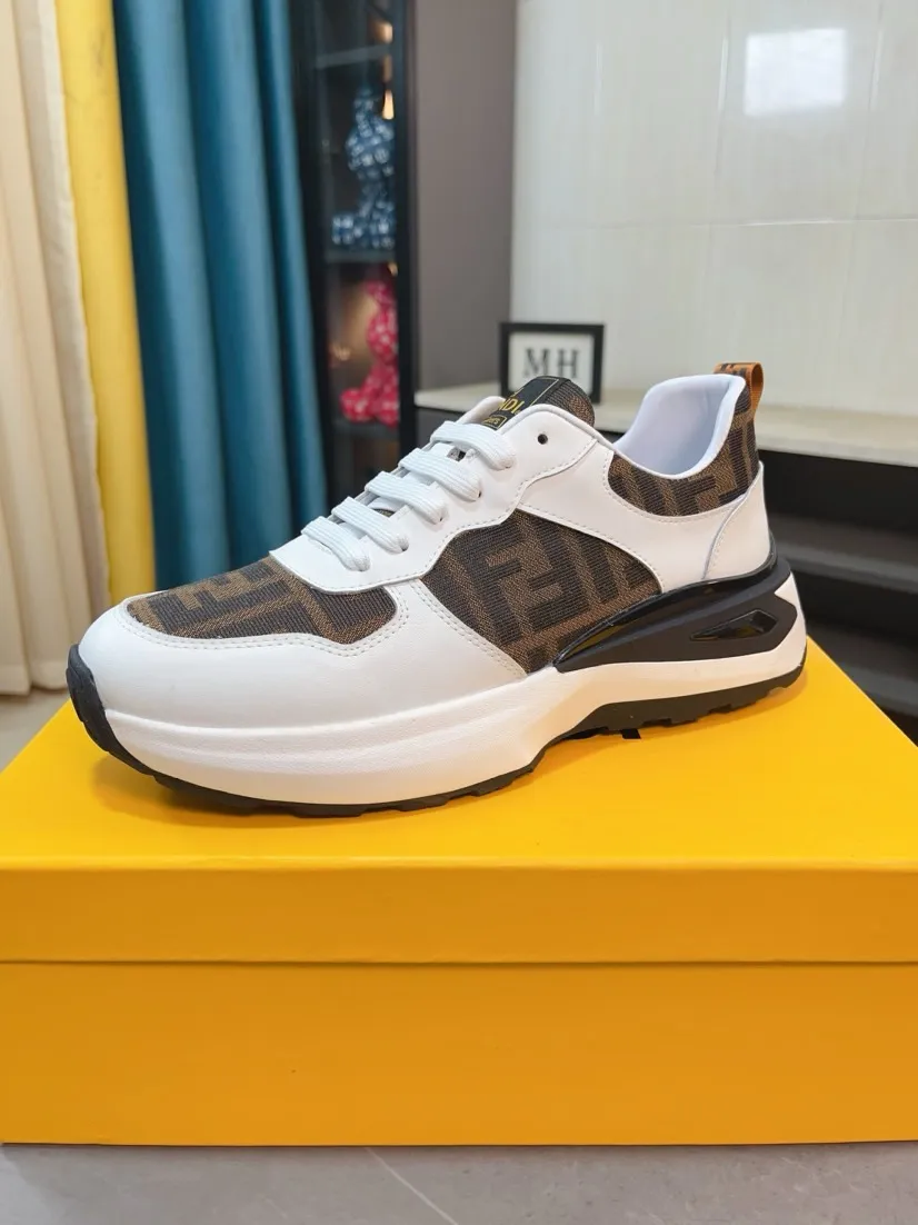 Men's Men's Shoes 💰458🌹🌹[fendi] Fendi's classic and comfortable men's, this complex sneaker is made of soft calfskin➕genuine leather lining➕original ultra-light rubber material with rough outsole. This unique light style is suitable for the casual and refined sensibility of this season. It is comfortable and natural on the feet. It is an everyday style for casual travel in autumn and winter! 38/44